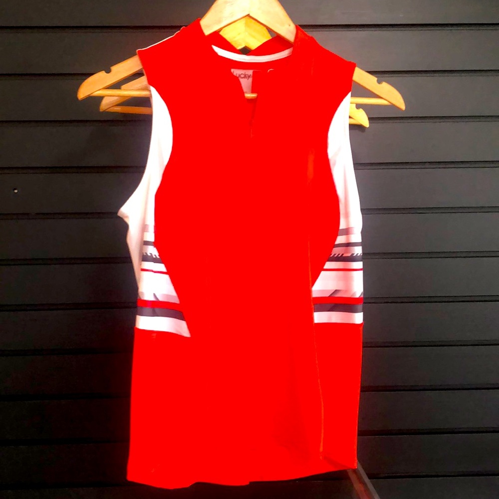 NWT Lucky in Love tank. Orange/Grey size small. 2 available!